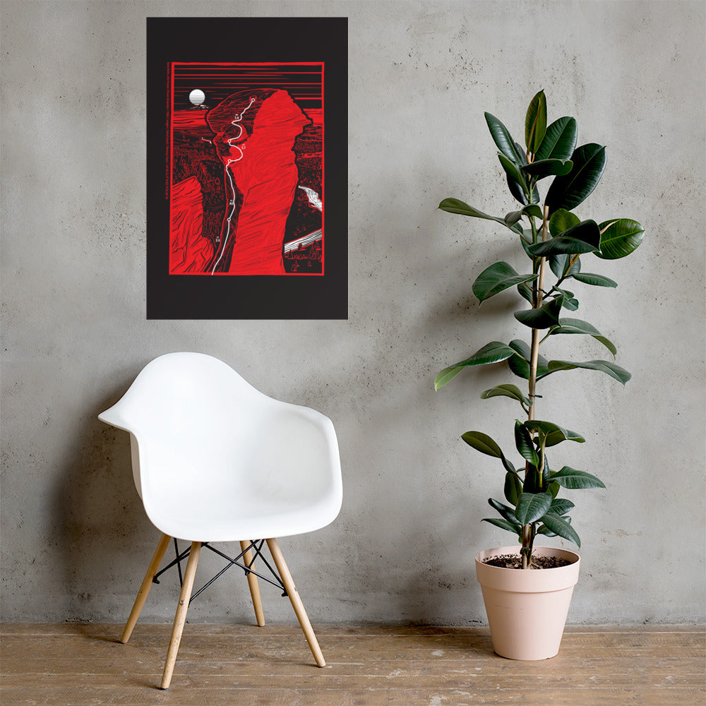 Monkey Face black poster